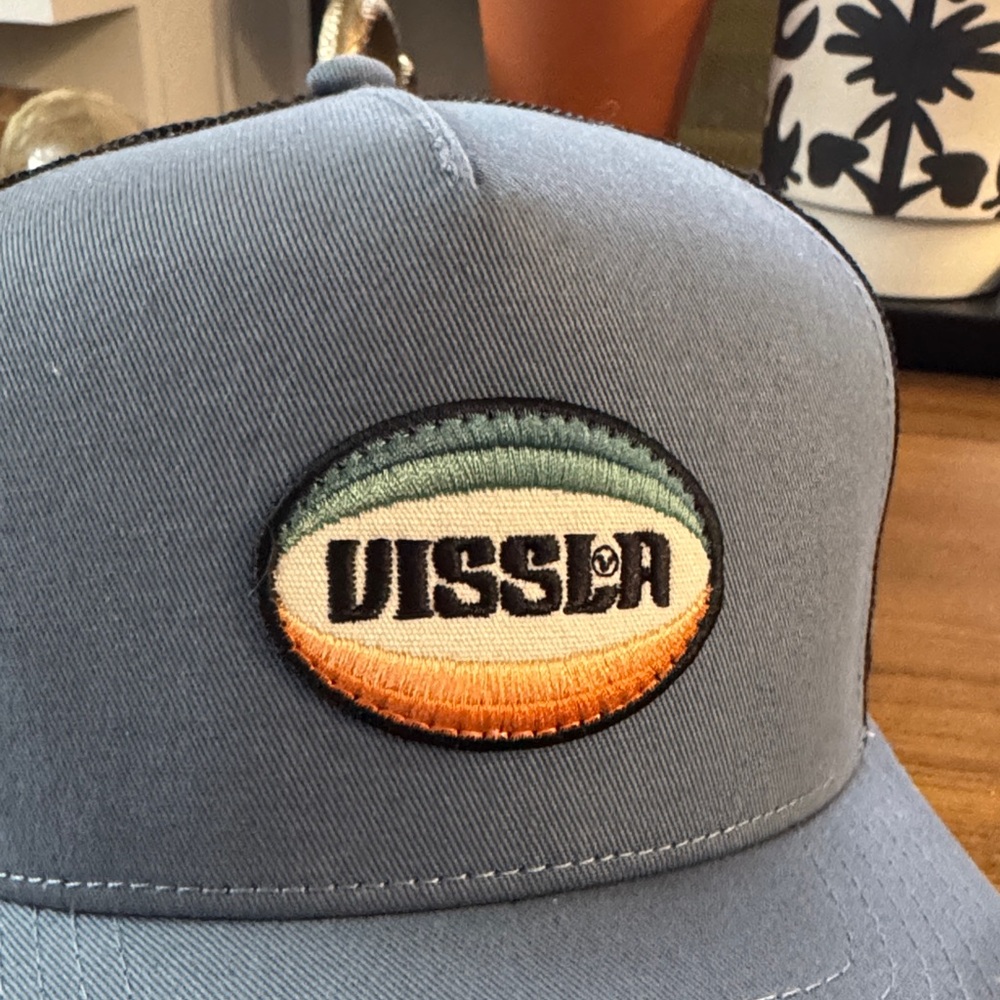 VISSLA Light Blue & Black Mesh Trucker Hat with Multicolor Patch - Picture 2 of 4